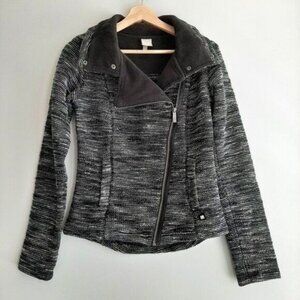 BENCH Zip Moto Style Jacket Woven B&W Sz S / 6